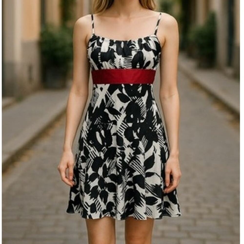 "Studio Y" Vintage‎ Floral Satin Ribbon Dress SZ M Babydoll Y2K Grad Party Boho